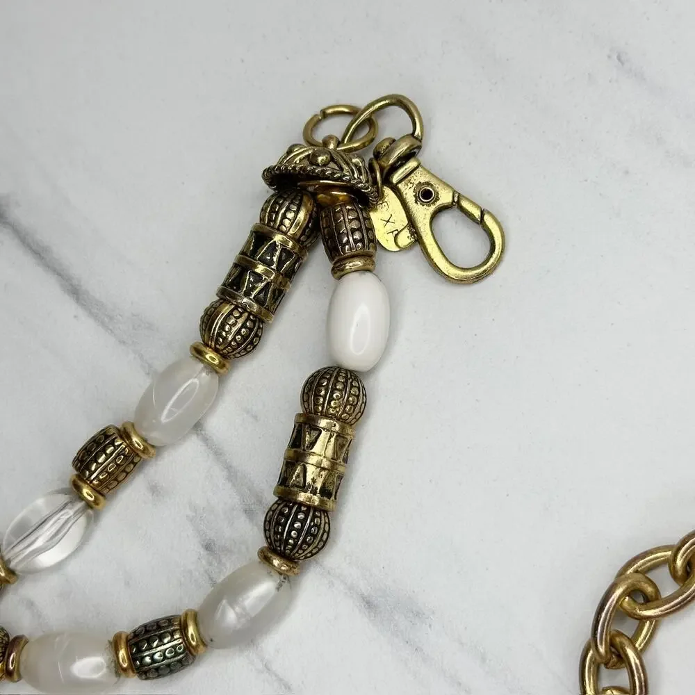 Express Vintage Chunky Beaded Gold Chain Belt Large (L/XL) Boho Statement ✨